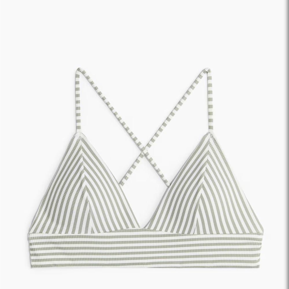 EUC H&M Gray Striped Bikini Top
